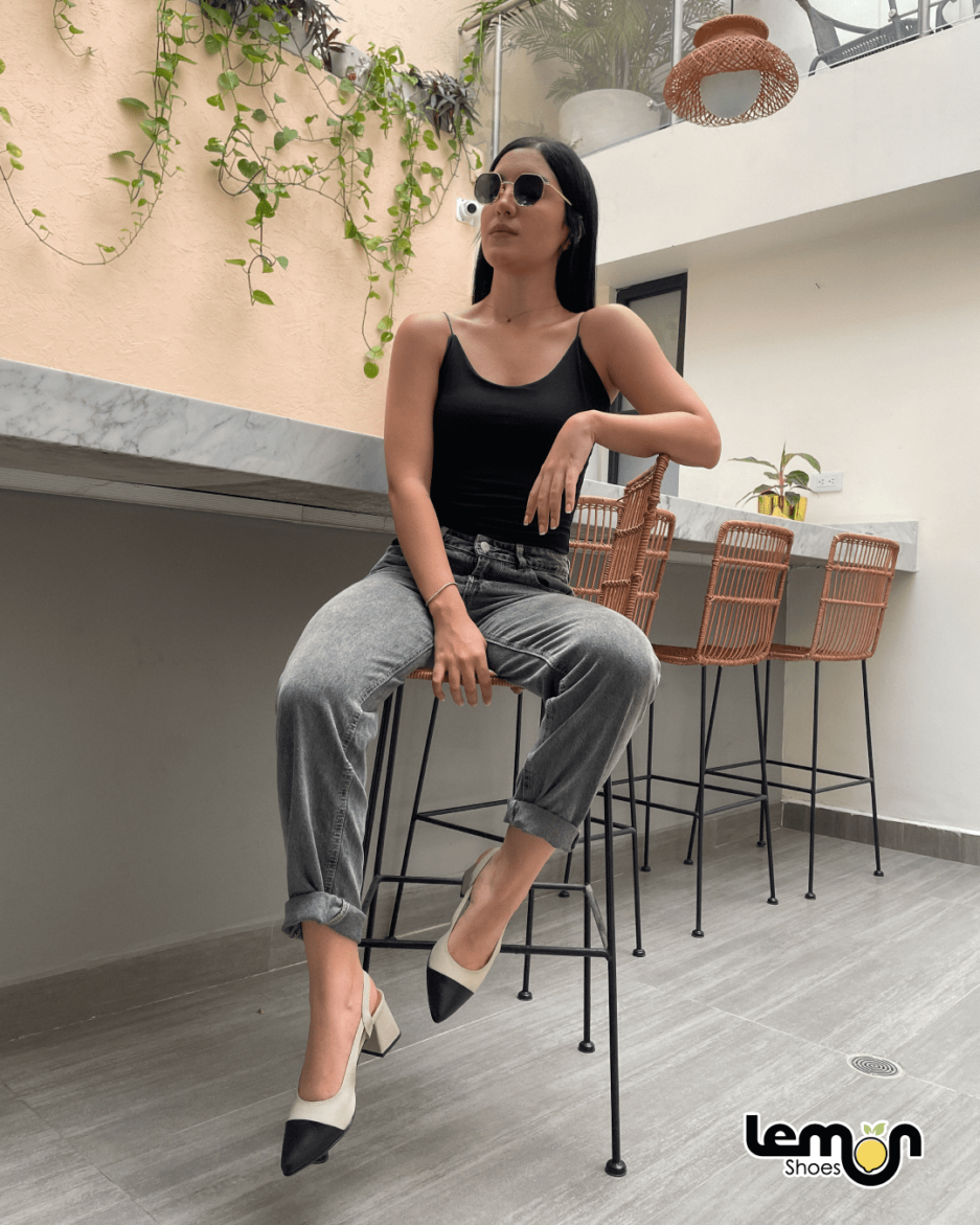 Sandalia con tacón Agathe - 100% Cuero - Lemon Shoes