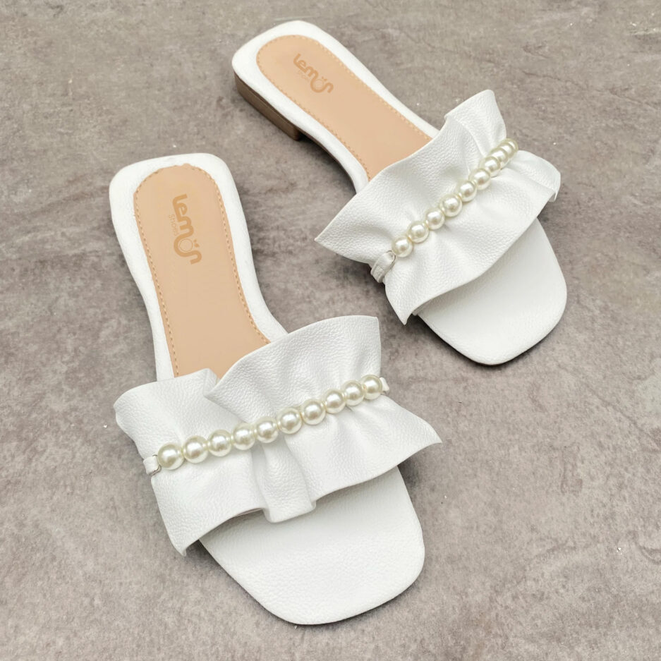 Sandalia Plana Sahara - Blanco - Lemon Shoes